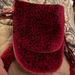 Genuine Leather and Calf Hair Belt Purse